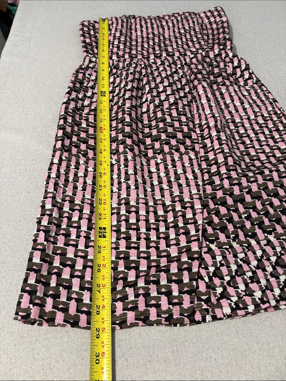 Banana Republic Strapless Pink & Black Patterned Mini Dress SZ4 - Picture 11 of 16